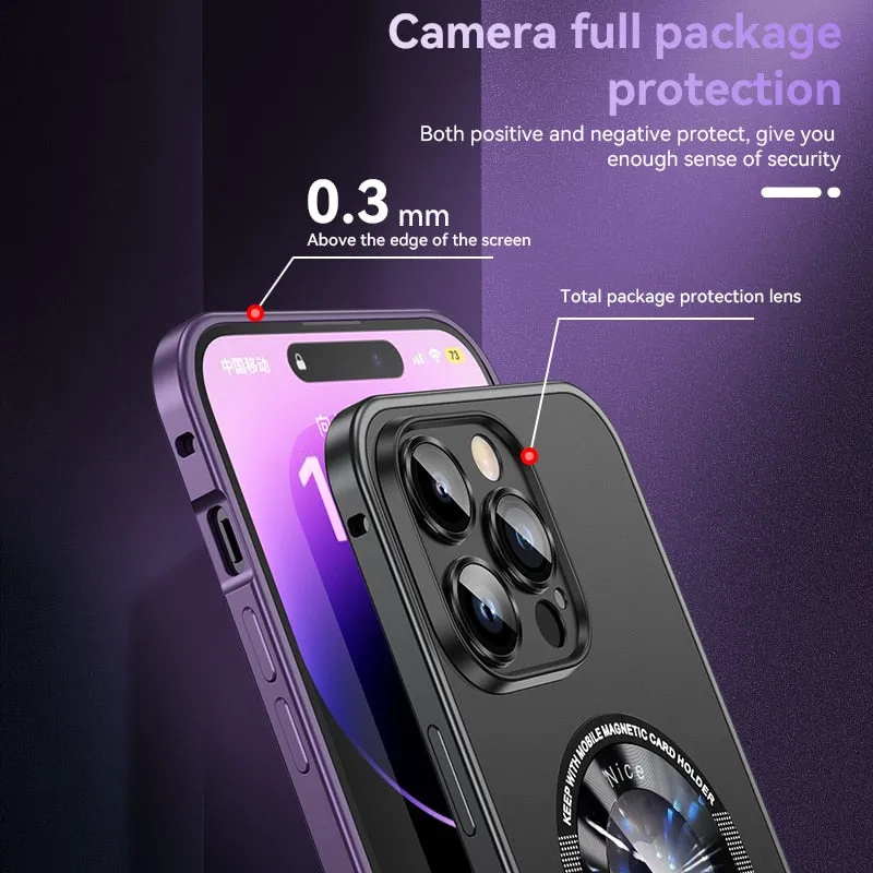 Magsafe Magnetic Metal Phone Case Aluminum Frame With Lens For IPhone
