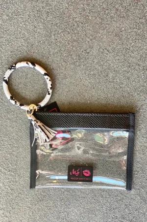 Makeup Junkie In The Clear Black Viper Wristlet
