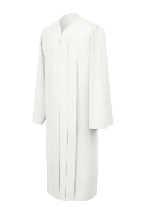 Matte White High School Graduation Gown