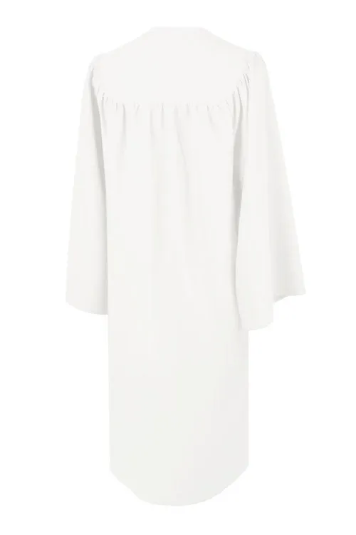 Matte White High School Graduation Gown