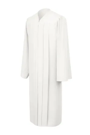 Matte White High School Graduation Gown