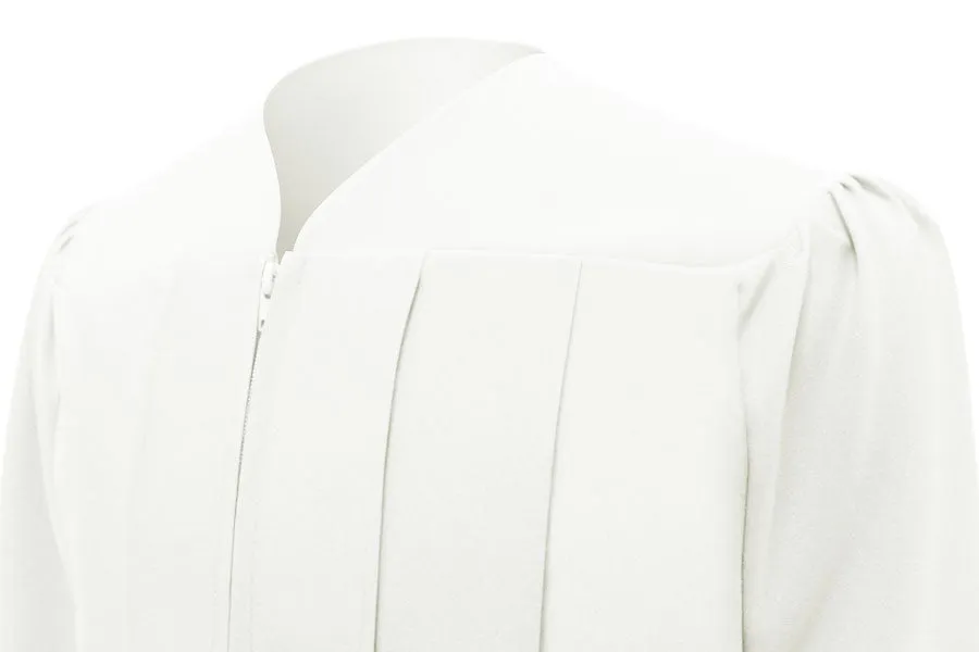 Matte White High School Graduation Gown