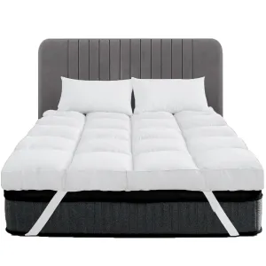Mattress Topper Double 10CM Extra Thick with 1000GSM Filling Fiber | 135 cm x 190 cm