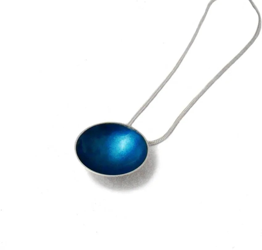 Medium Enamel Silver Pendant