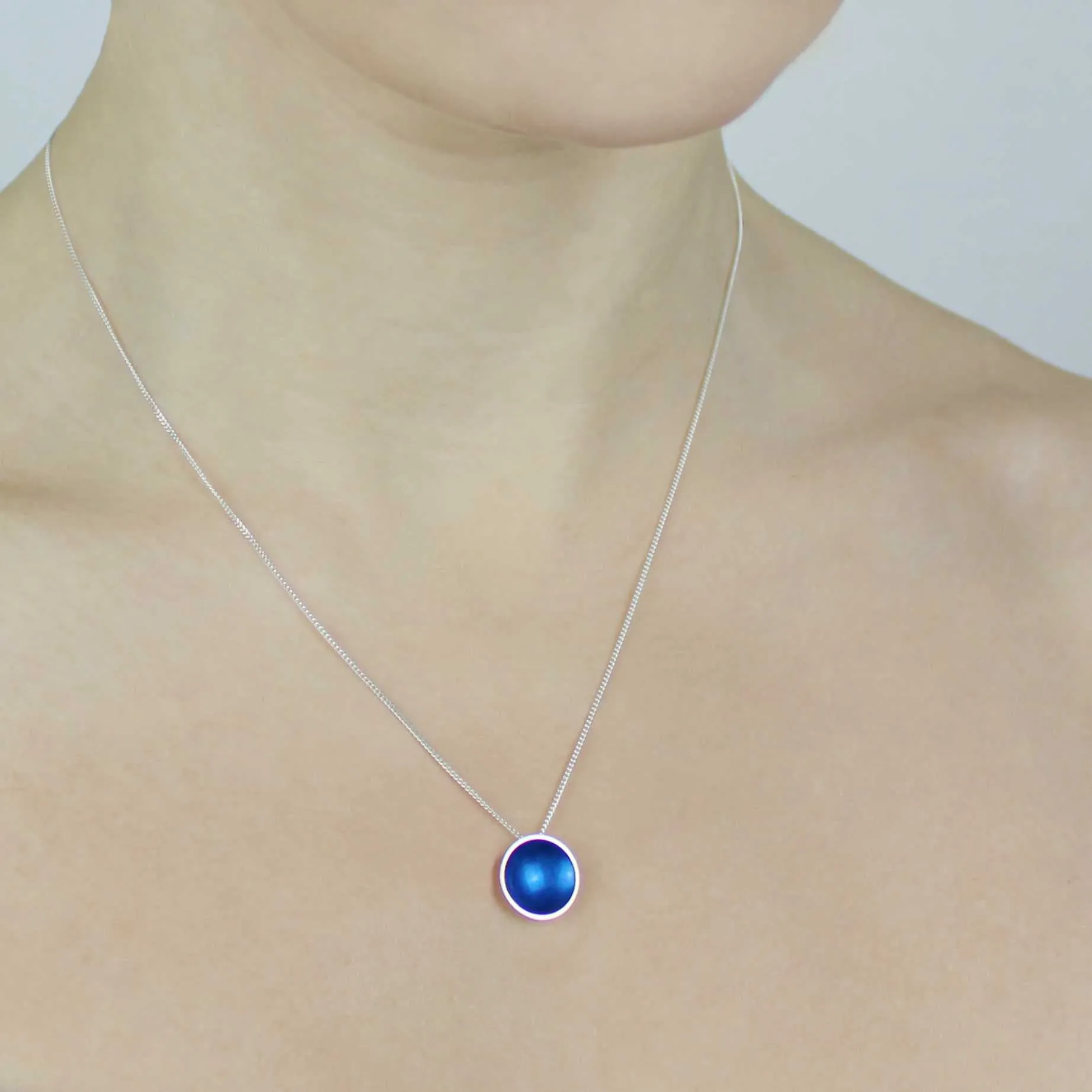Medium Enamel Silver Pendant