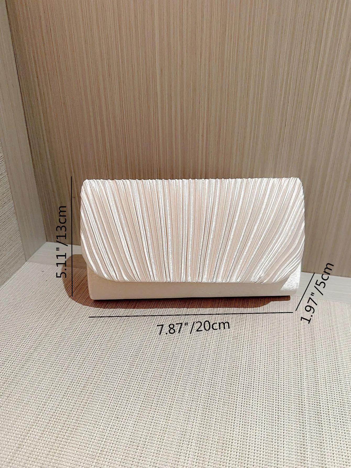 Mini Envelope Bag Ruched Detail Fashionable For Party Pleated Metal Chain Flap Clutch, Elegant Textured Party Purse, Classic Banquet Dinner Evening Bag