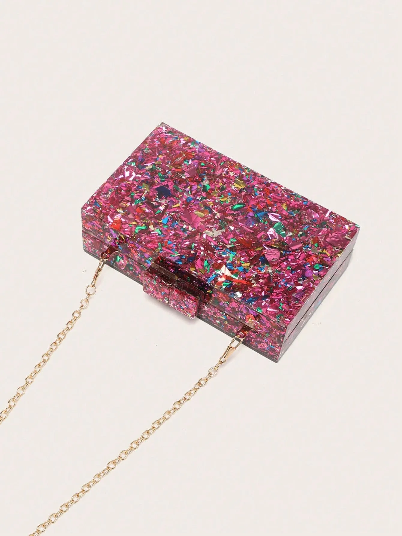 Mini Glitter Square Evening Clutch Gift BagMerry