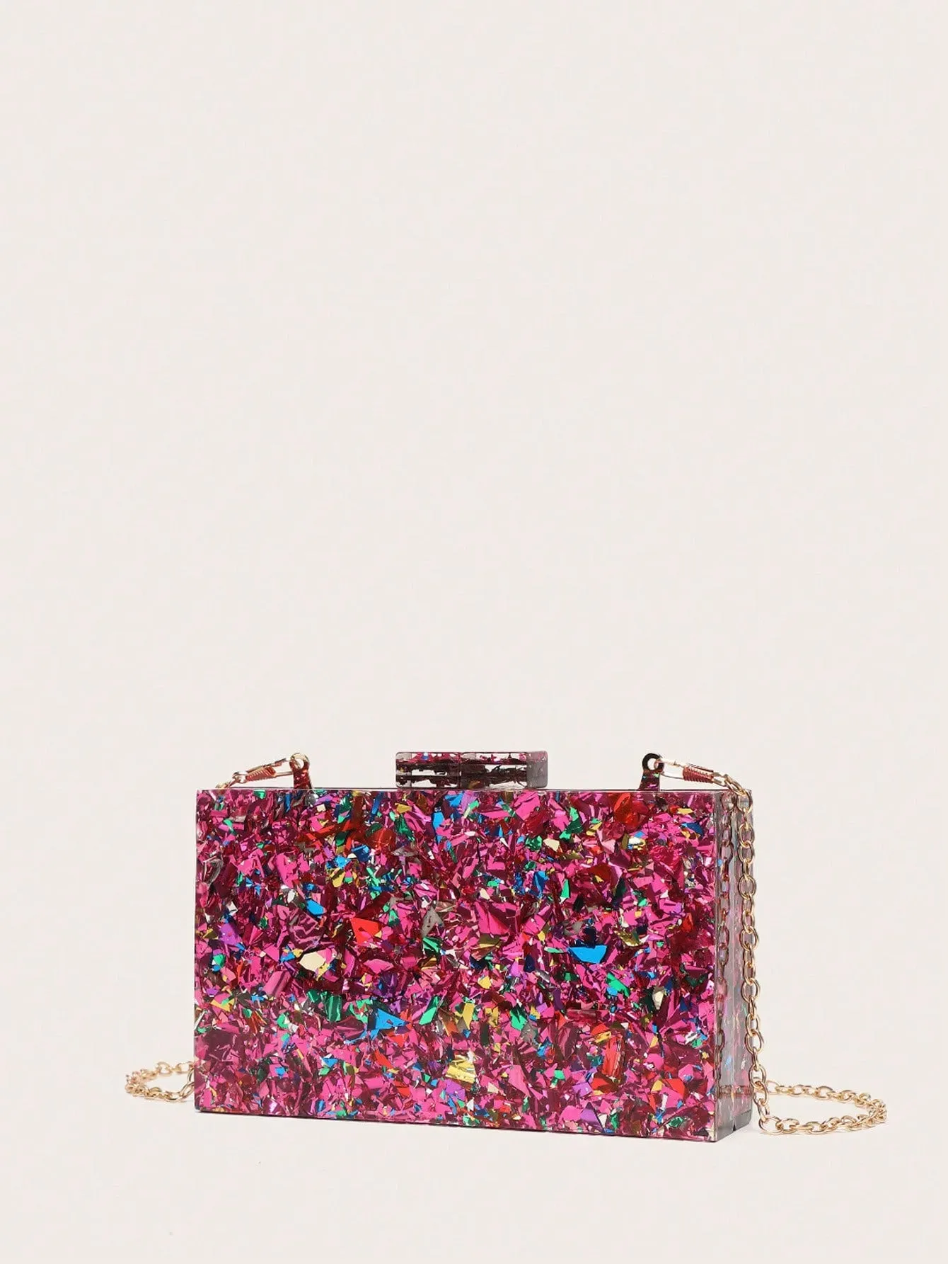 Mini Glitter Square Evening Clutch Gift BagMerry