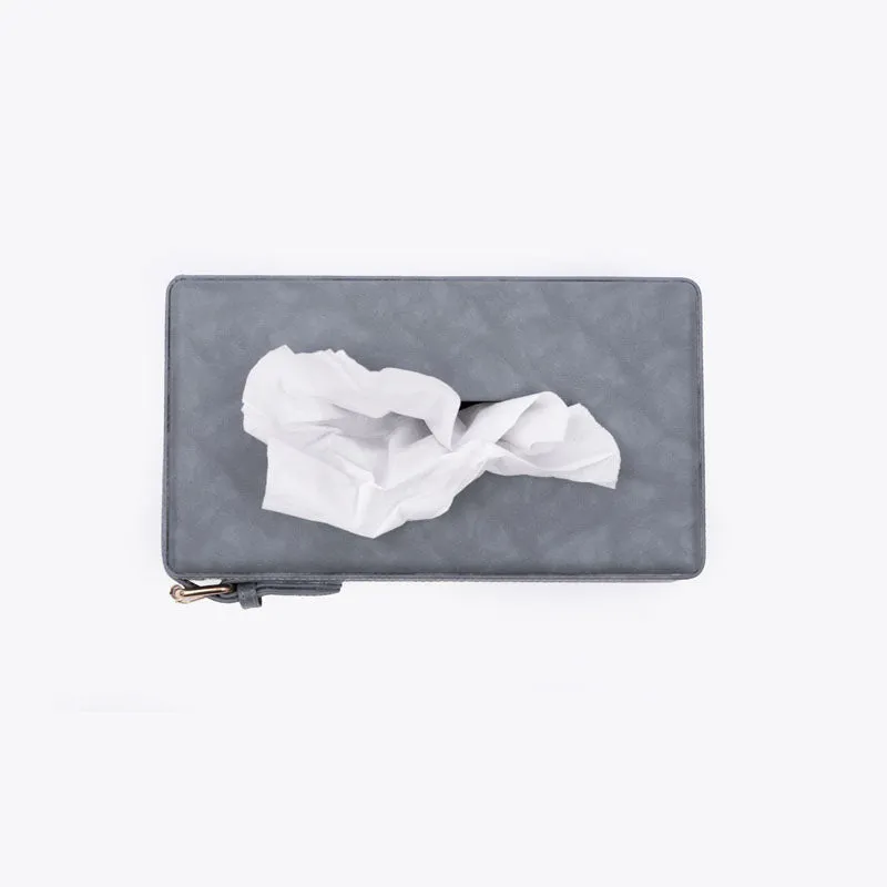 Mona Vegan Leather Tissue Box - Grey
