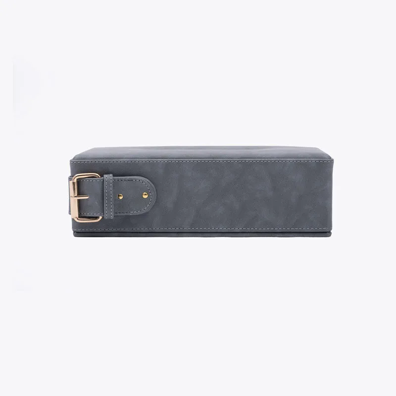 Mona Vegan Leather Tissue Box - Grey