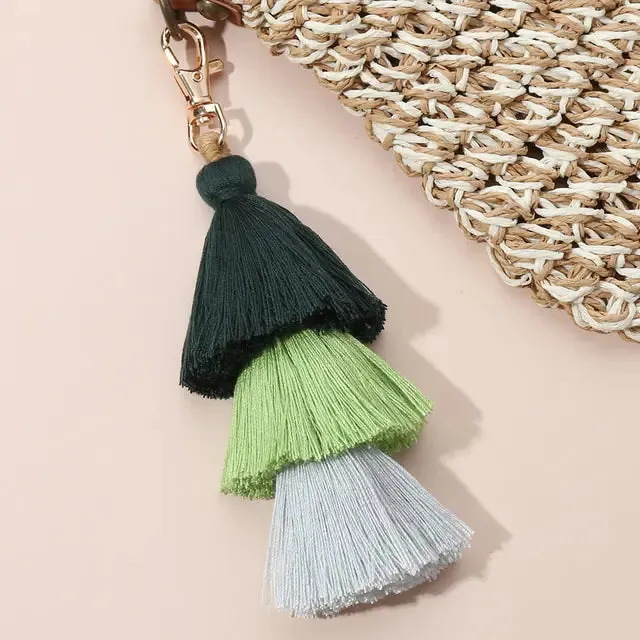 Multicolor Handmade Layered Tassel Keychain