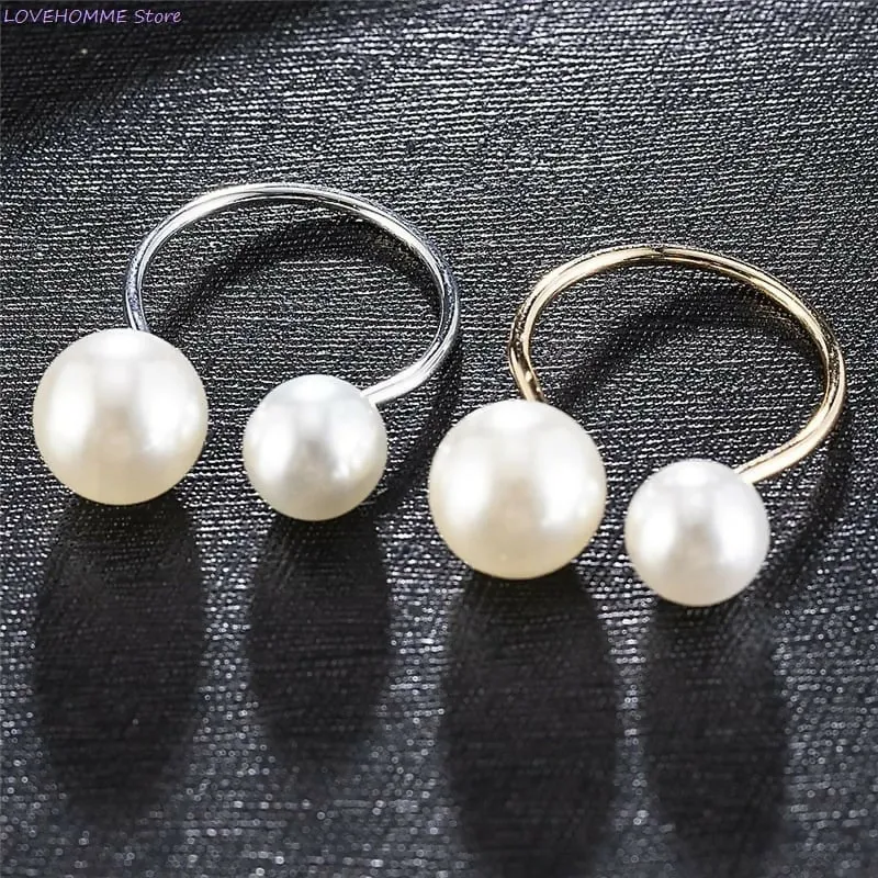 Napkin Holder Rings-Silver Pearls