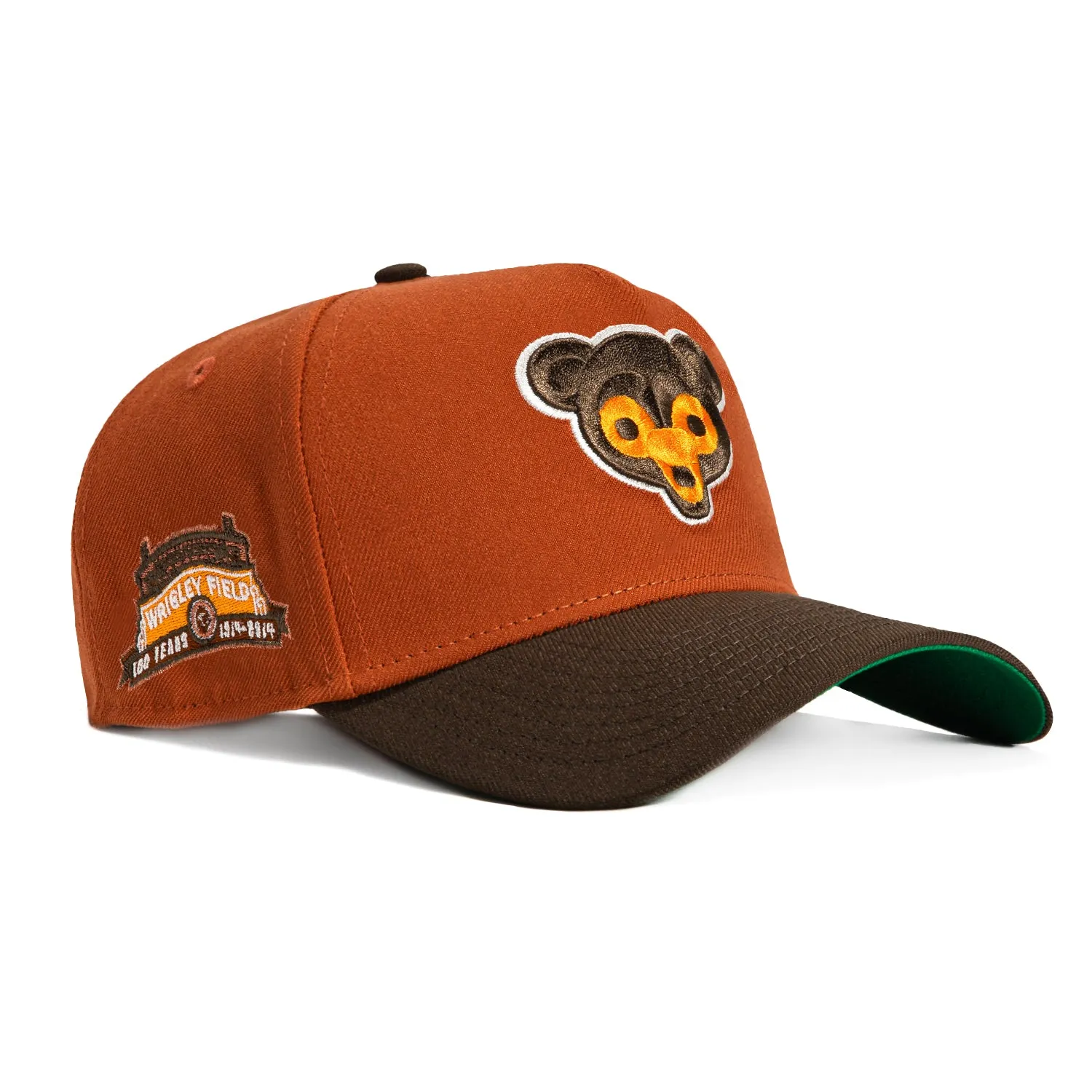 New Era 9Forty A-Frame Campfire Pack Chicago Cubs Wrigley Field Patch Snapback Hat - Burnt Orange, Brown