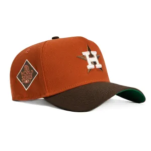New Era 9Forty A-Frame Campfire Pack Houston Astros 2017 World Series Patch Snapback Hat - Burnt Orange, Brown
