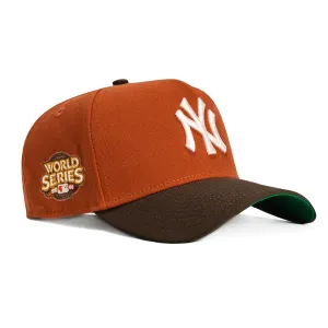 New Era 9Forty A-Frame Campfire Pack New York Yankees 2009 World Series Patch Snapback Hat - Burnt Orange, Brown