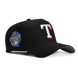 New Era 9Forty A-Frame Texas Rangers 2024 All Star Game Patch Snapback Hat - Black