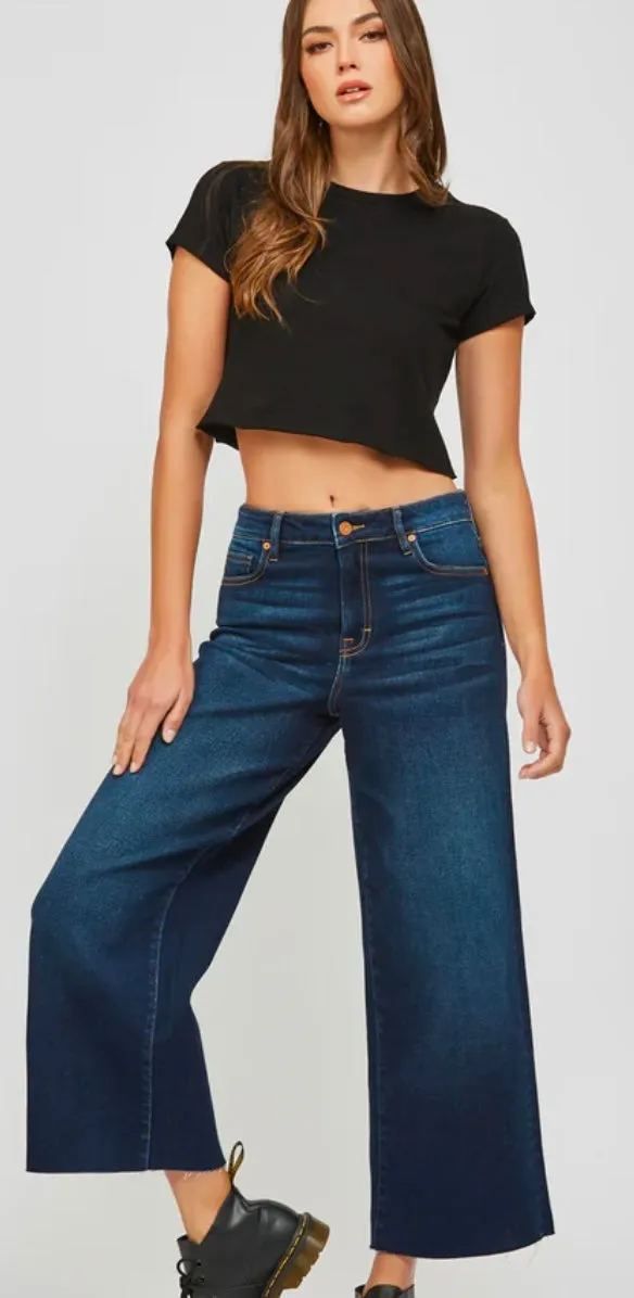 NORI] DARK WASH 27" INSEAM CLEAN WIDELEG