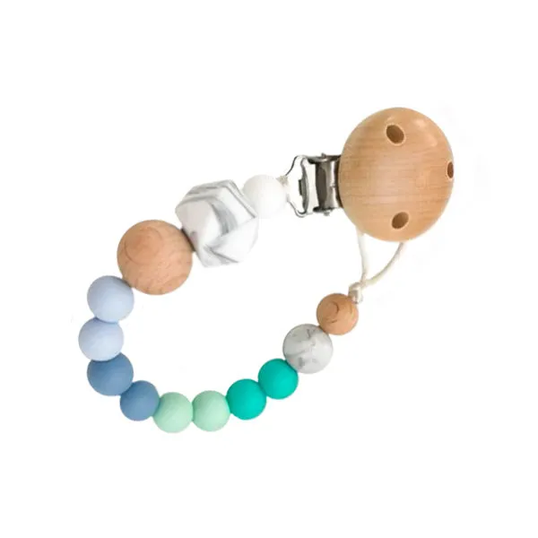 One.Chew.Three Silicone Dummy Holder Clip - Ombre