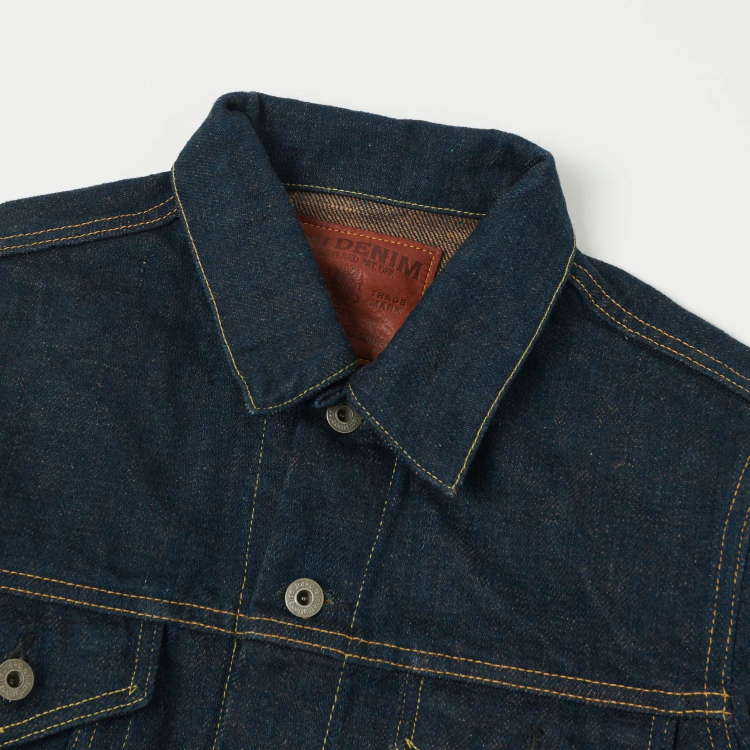 ONI 02527P-KAKBR 'Secret Denim Kikishibu Brown' Type III Pocket Denim Jacket - Rinsed