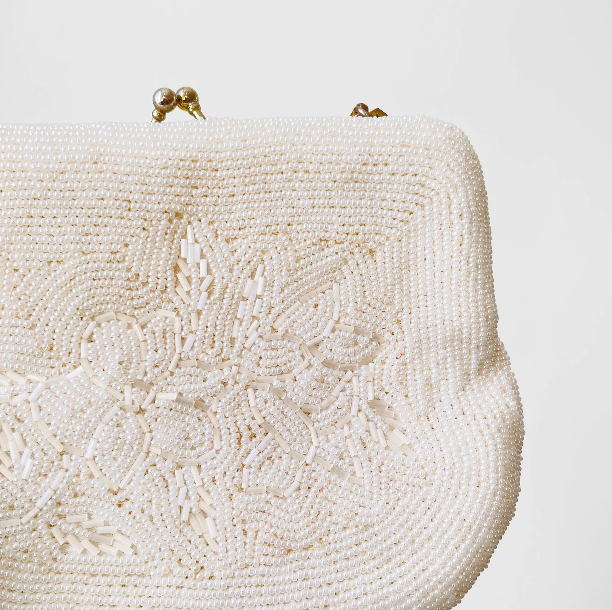 Pearl White Beaded Evening Bag