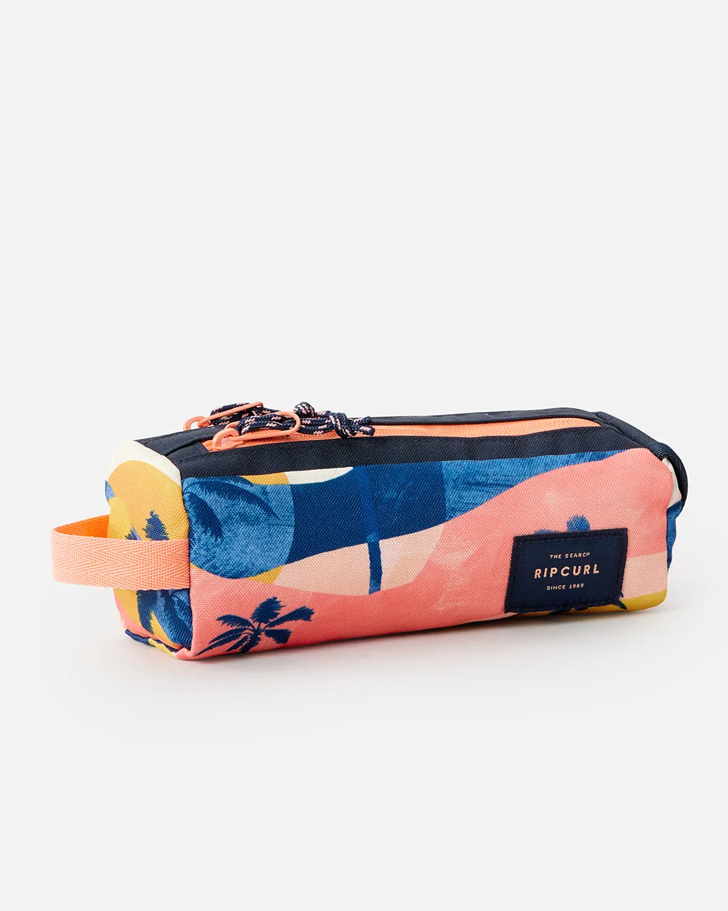 Pencil Case in Navy & Peach