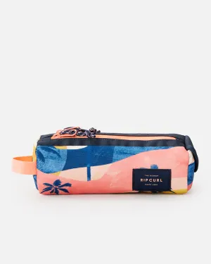 Pencil Case in Navy & Peach