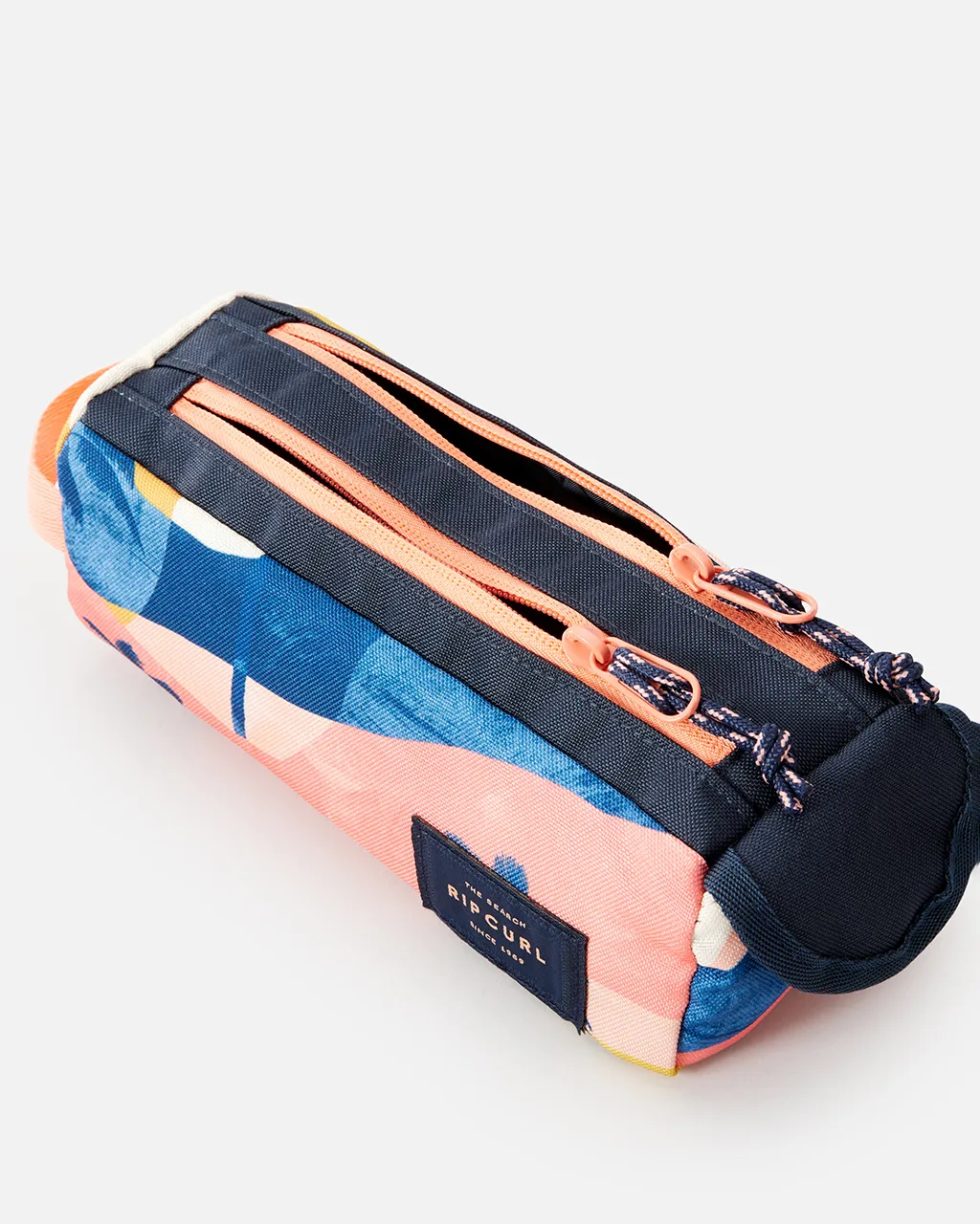 Pencil Case in Navy & Peach
