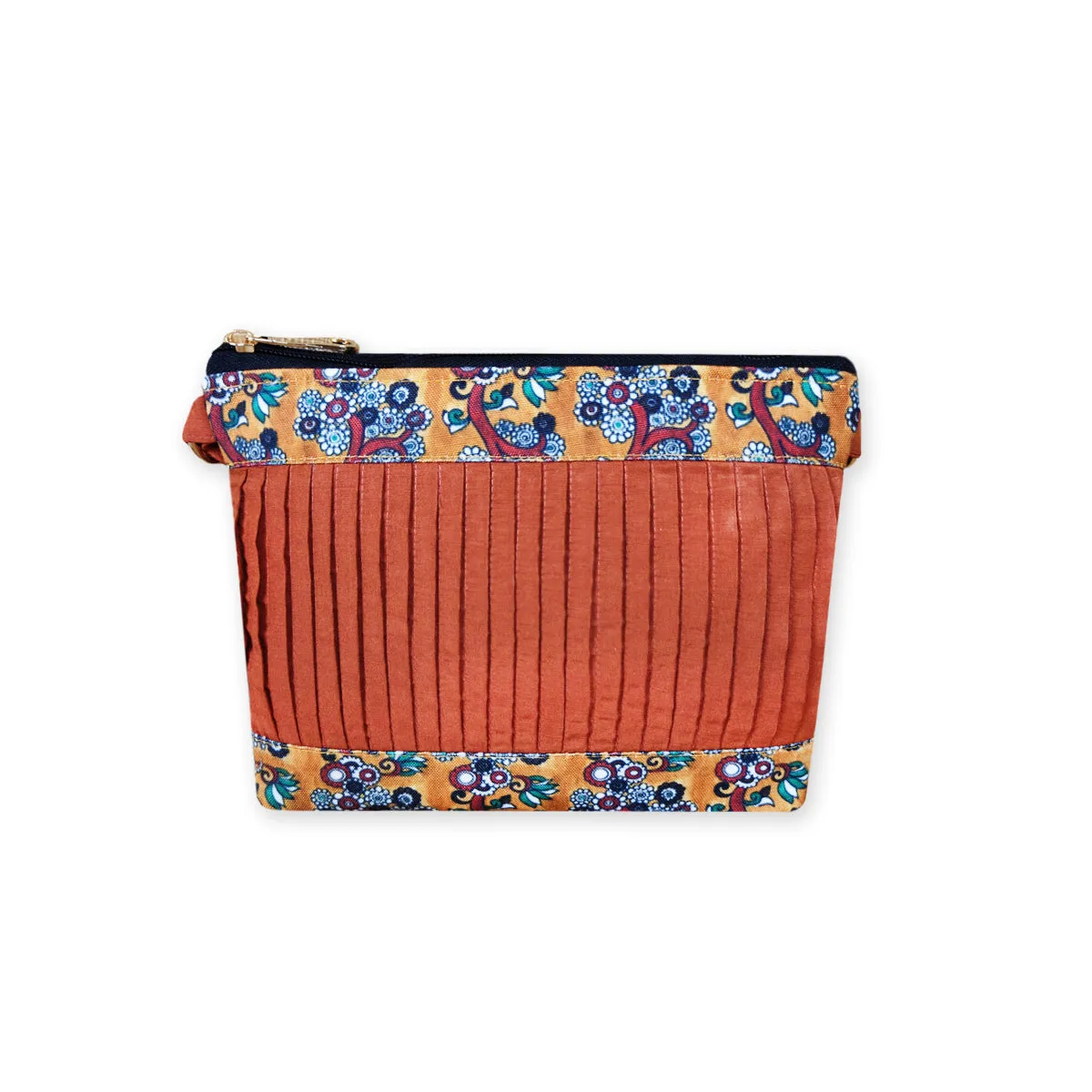 Pleated Rust-Orange Sling Bag