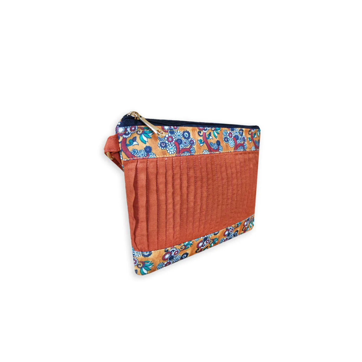 Pleated Rust-Orange Sling Bag