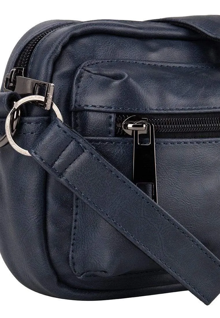 Pu Flight Mini Crossbody Bag - Navy