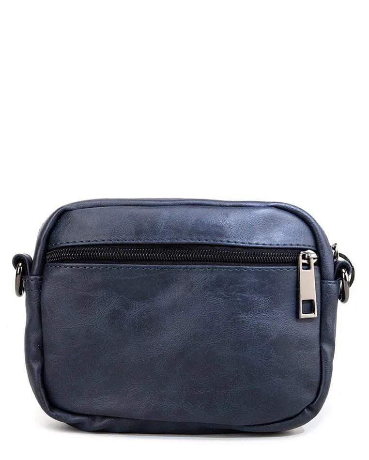 Pu Flight Mini Crossbody Bag - Navy