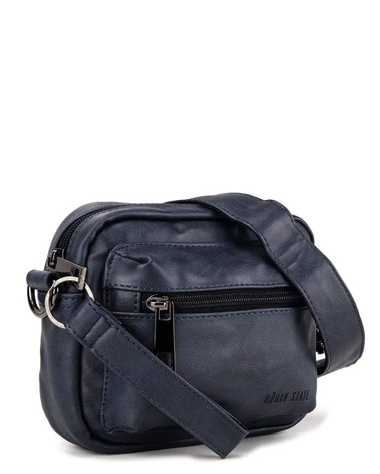 Pu Flight Mini Crossbody Bag - Navy