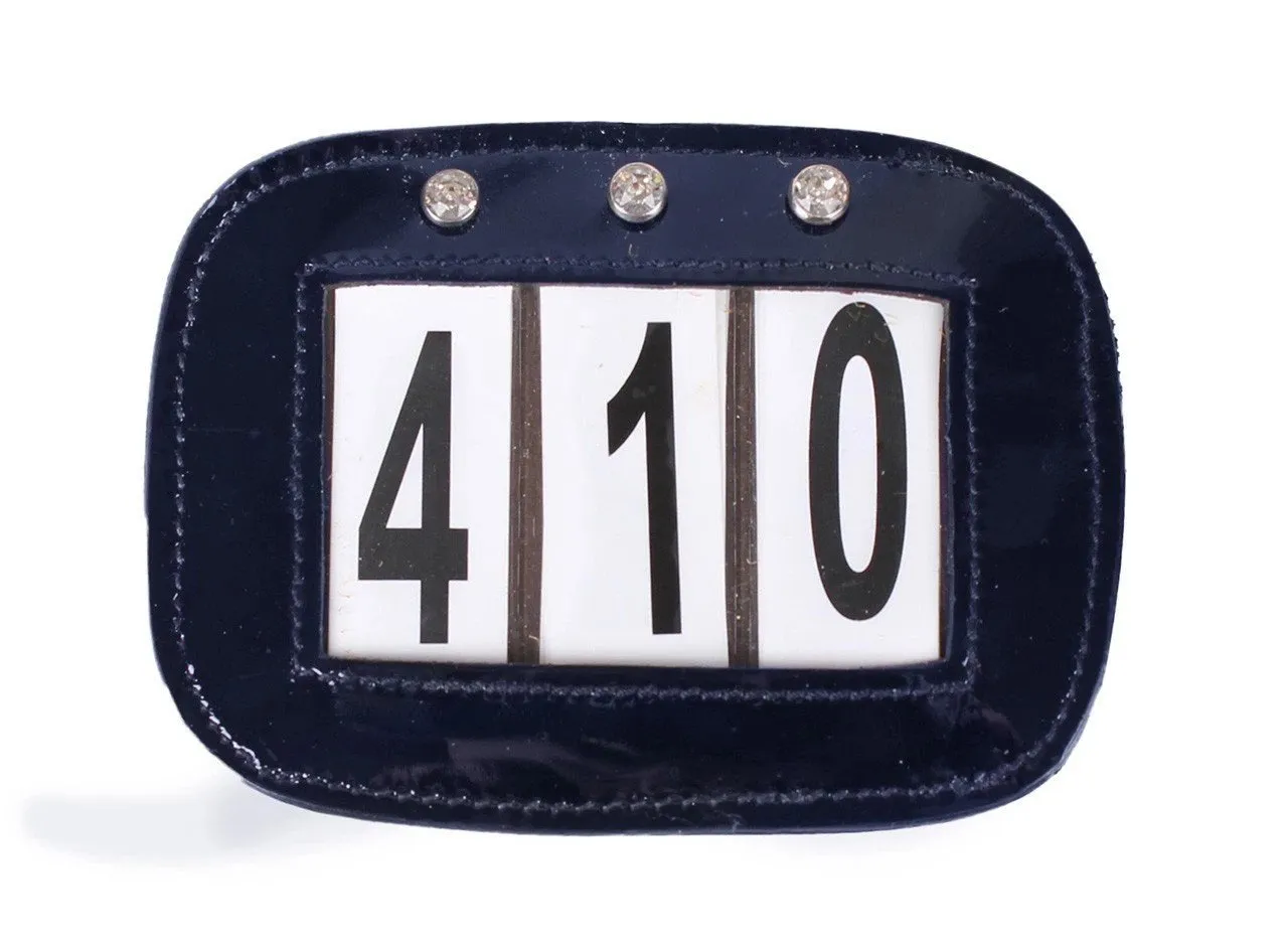 QHP Patent Leather Number Holder with Crystals