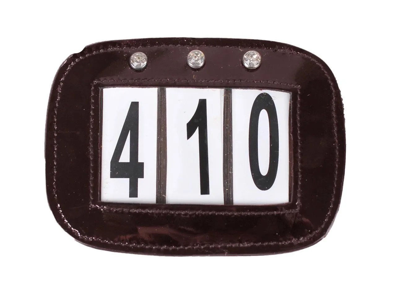 QHP Patent Leather Number Holder with Crystals