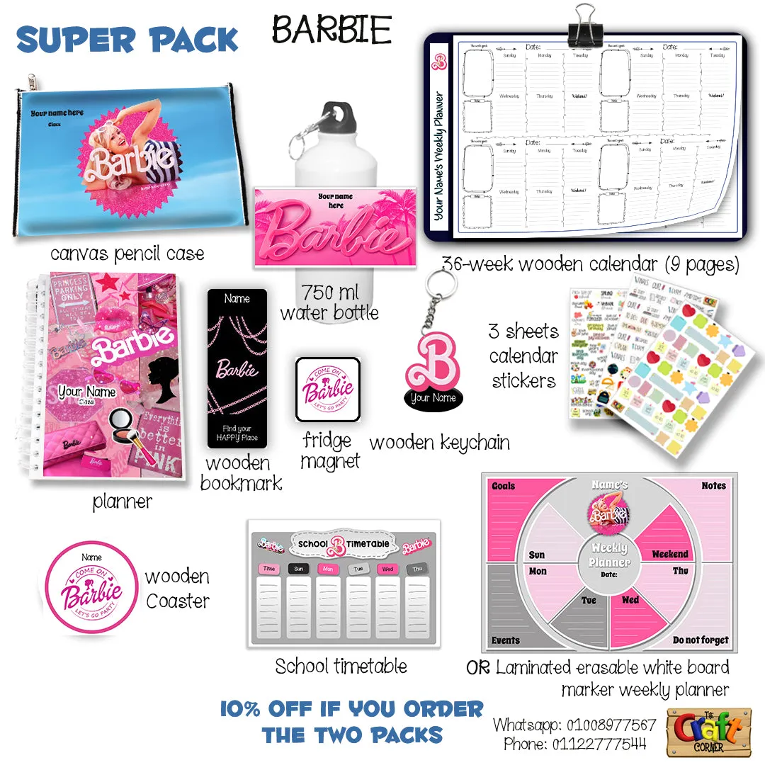 ""Barbie" School labels packs