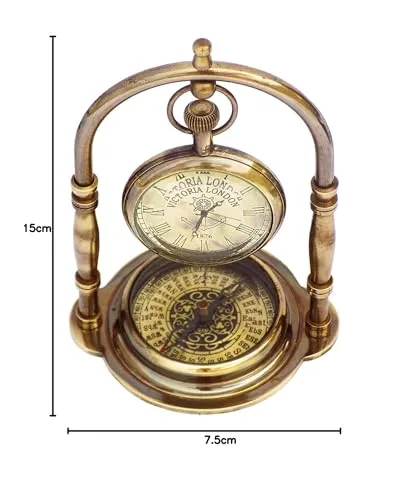 Rao Desk Clock Table Clock with Maritime Vintage Brass Compass Antique Victoria London Nautical Brass Antique Table Clock