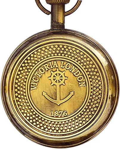 Rao Desk Clock Table Clock with Maritime Vintage Brass Compass Antique Victoria London Nautical Brass Antique Table Clock