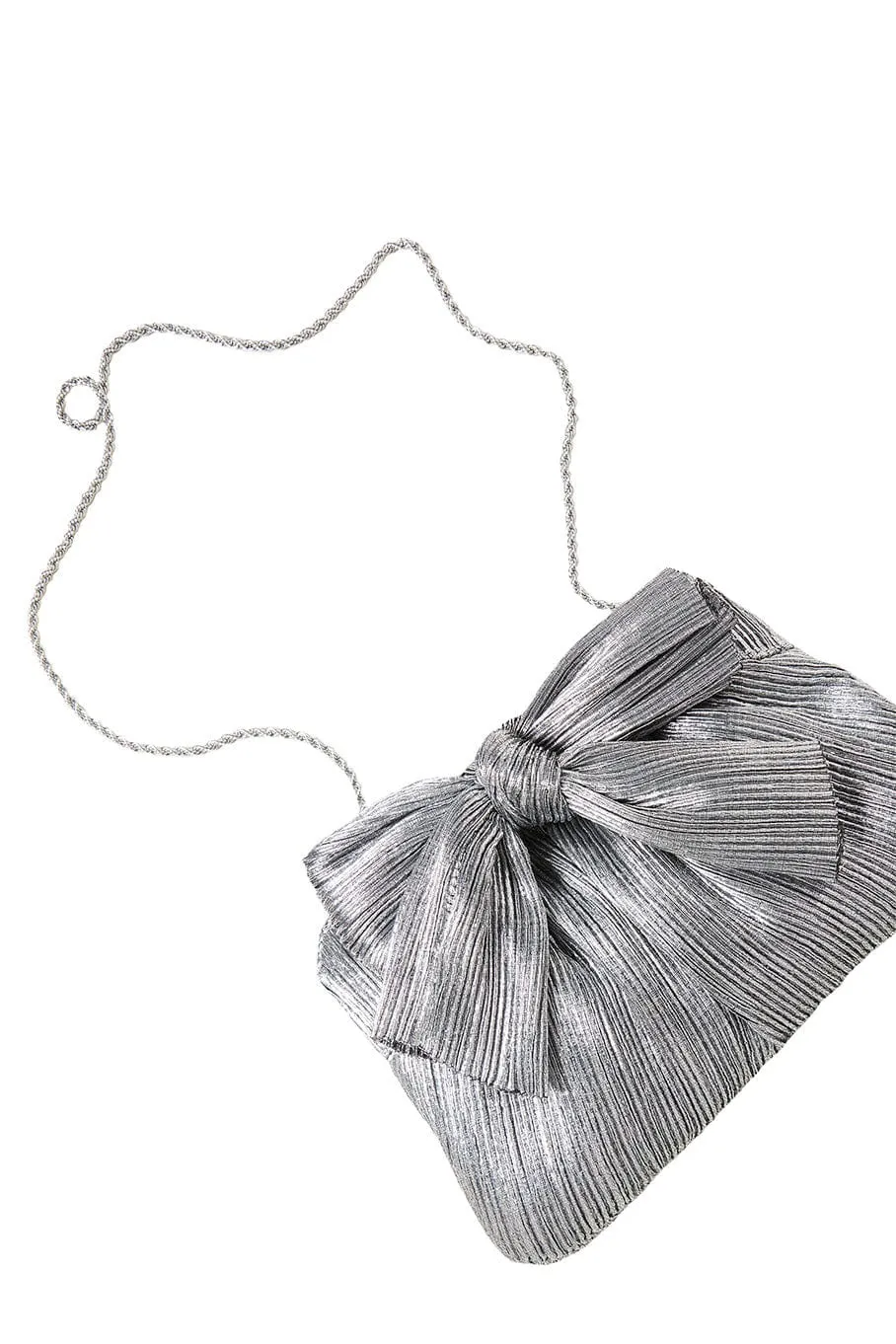 Rayne Pleated Frame Clutch - Dark Silver