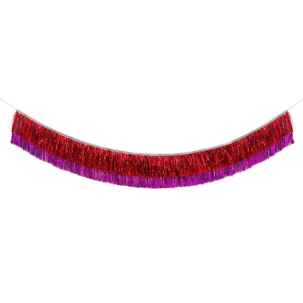 Red & Pink Tinsel Garland