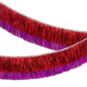 Red & Pink Tinsel Garland