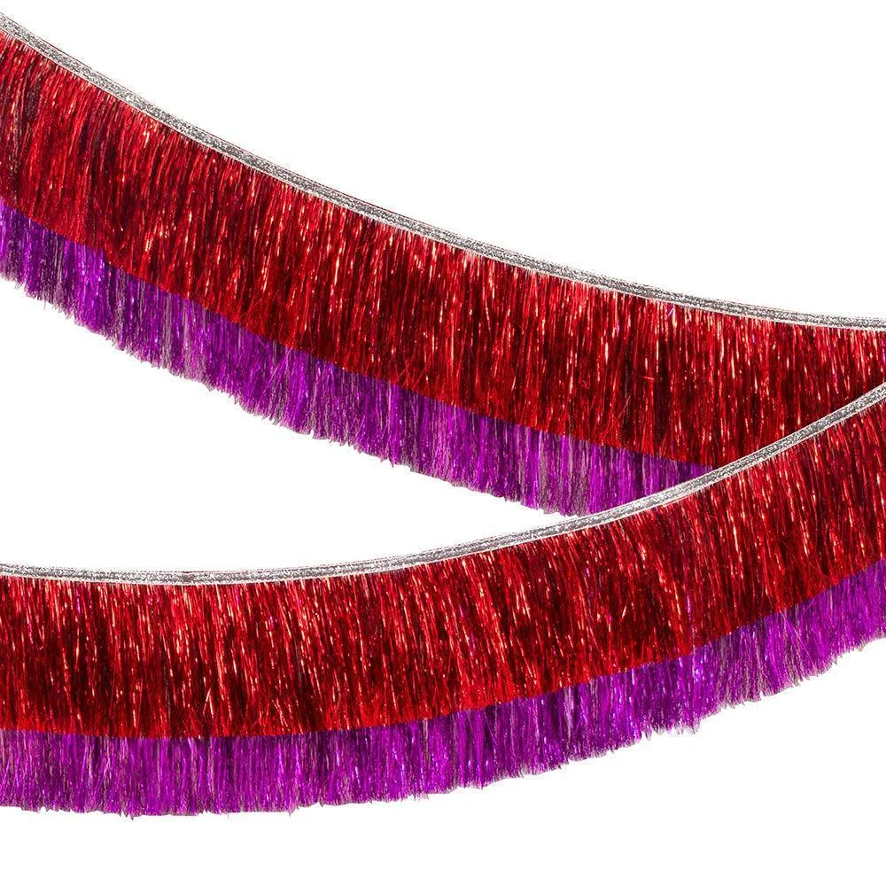 Red & Pink Tinsel Garland
