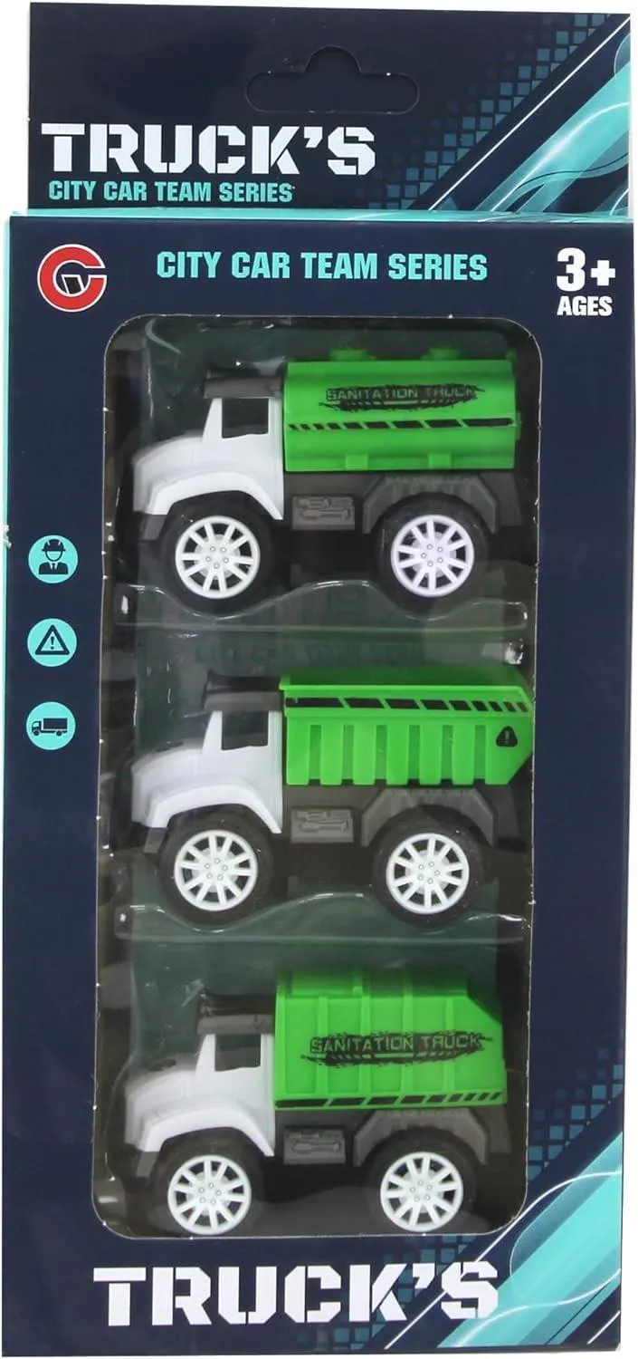 Sanitation Truck Toy Vehicles Set of 1 Truck   2 Water Tanker Car Model Playset For Boys