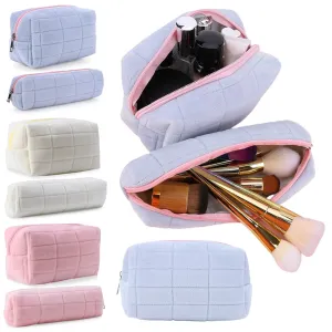 Soft Plush Makeup Pouch Travel Cosmetic Storage Bag
