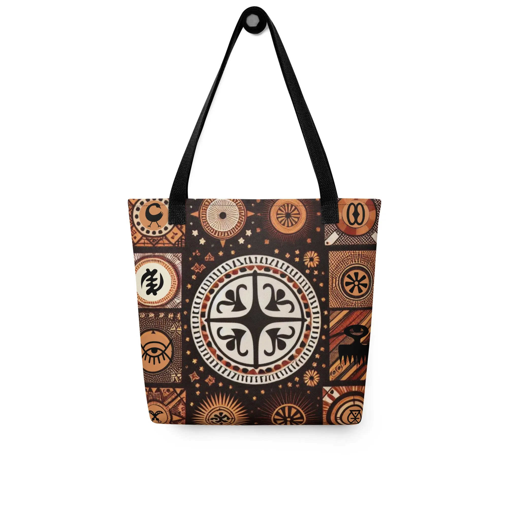 Stand-Out Adinkra Tote Bag - Unique Ghana Gift - Handcrafted Symbolic Fashion