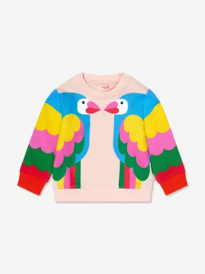 Stella McCartney Baby Girls Parrot Sweatshirt in Pink