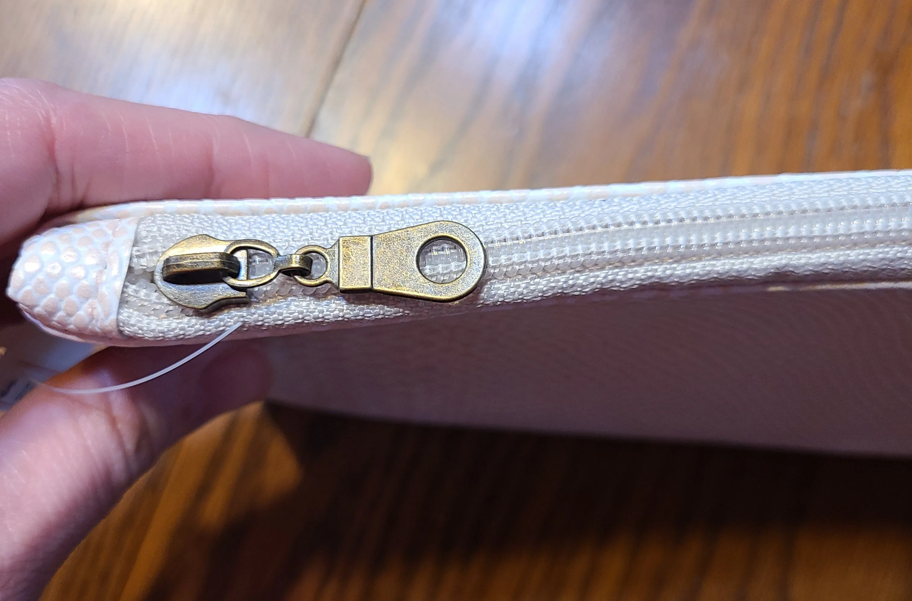 Tan Lizard Scale Vinyl Pencil Pouch