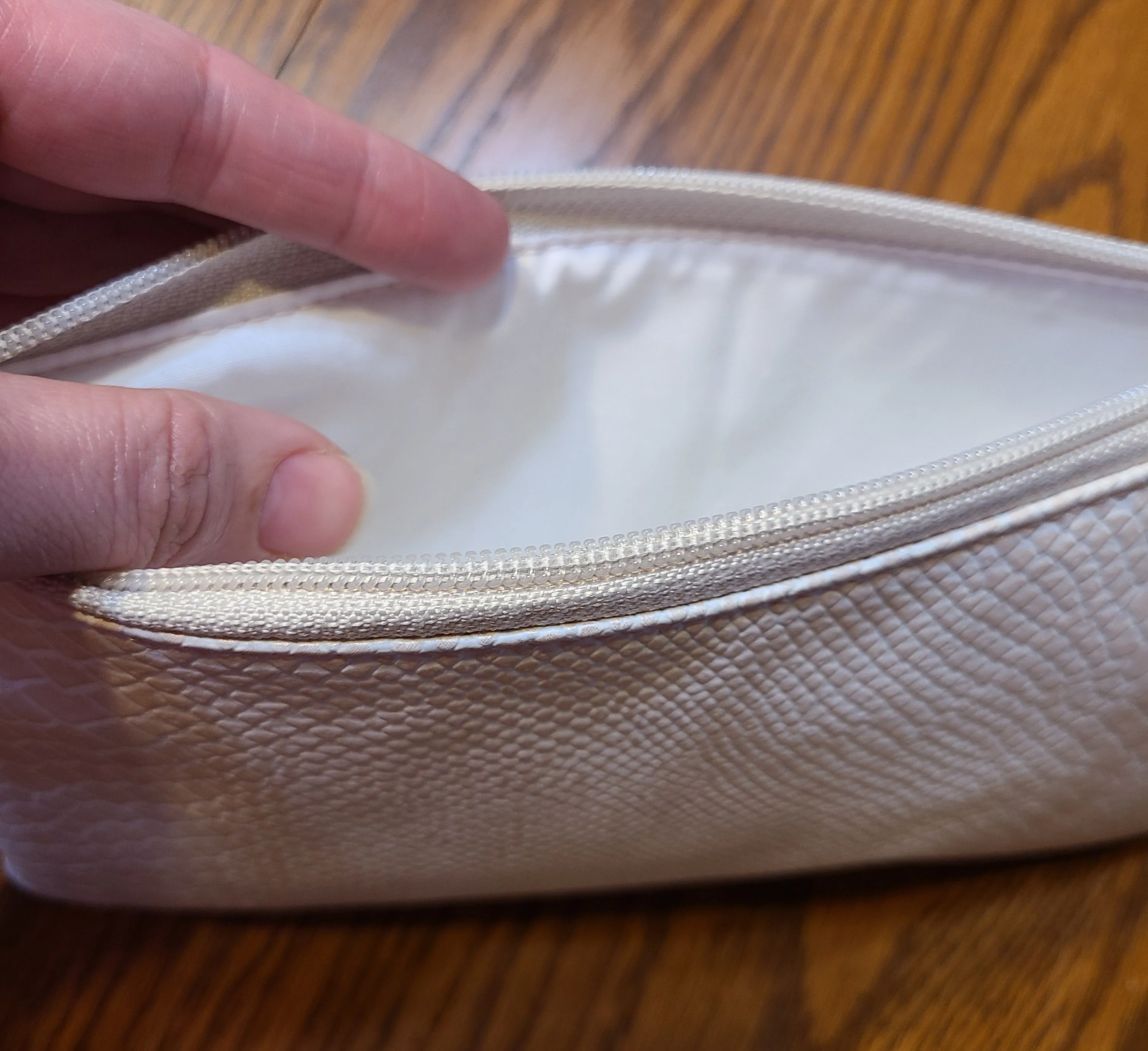 Tan Lizard Scale Vinyl Pencil Pouch