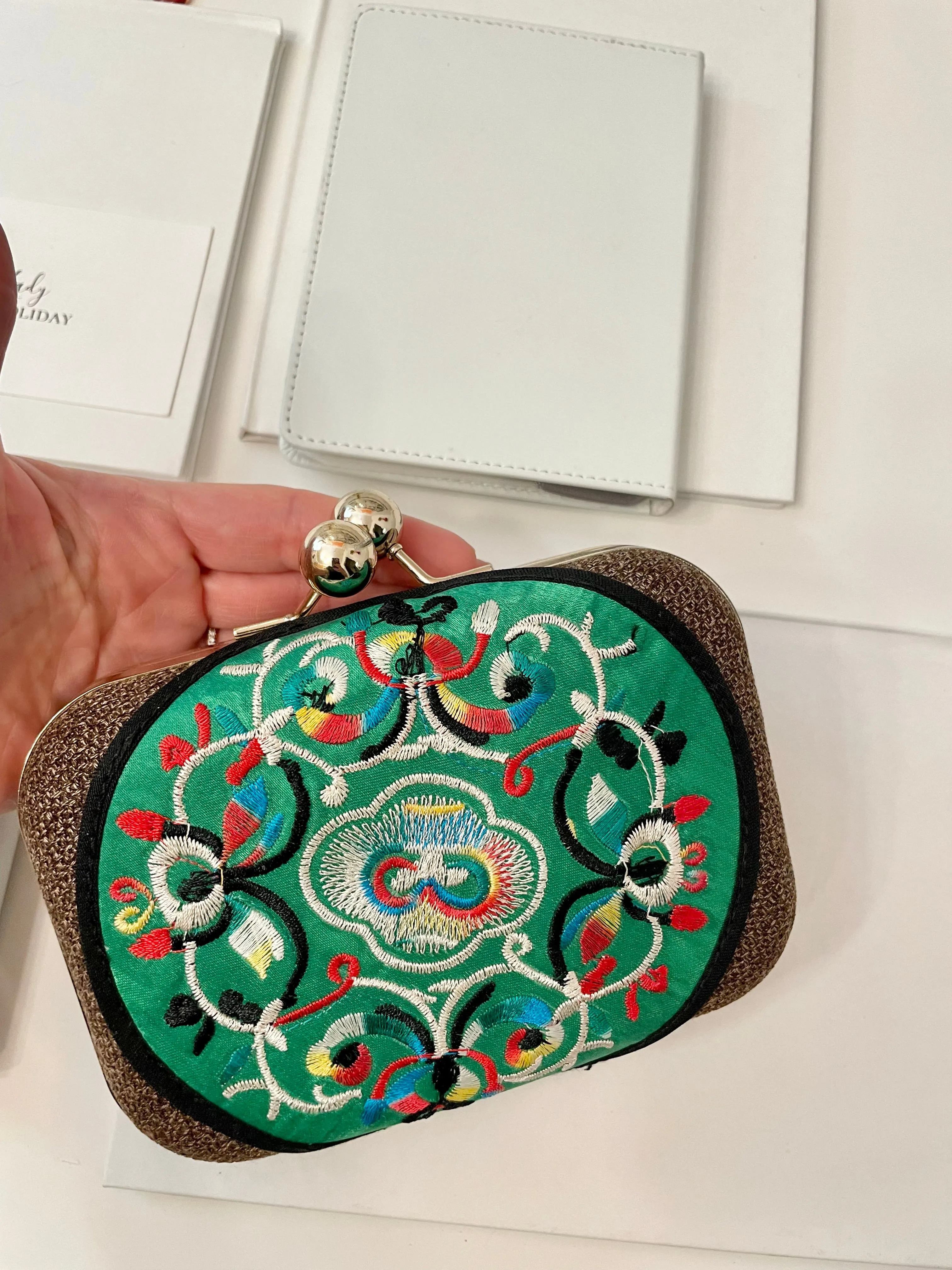 The Happy Hostess loves anything colorful.. this petite clutch bag is colorful, and super chic!