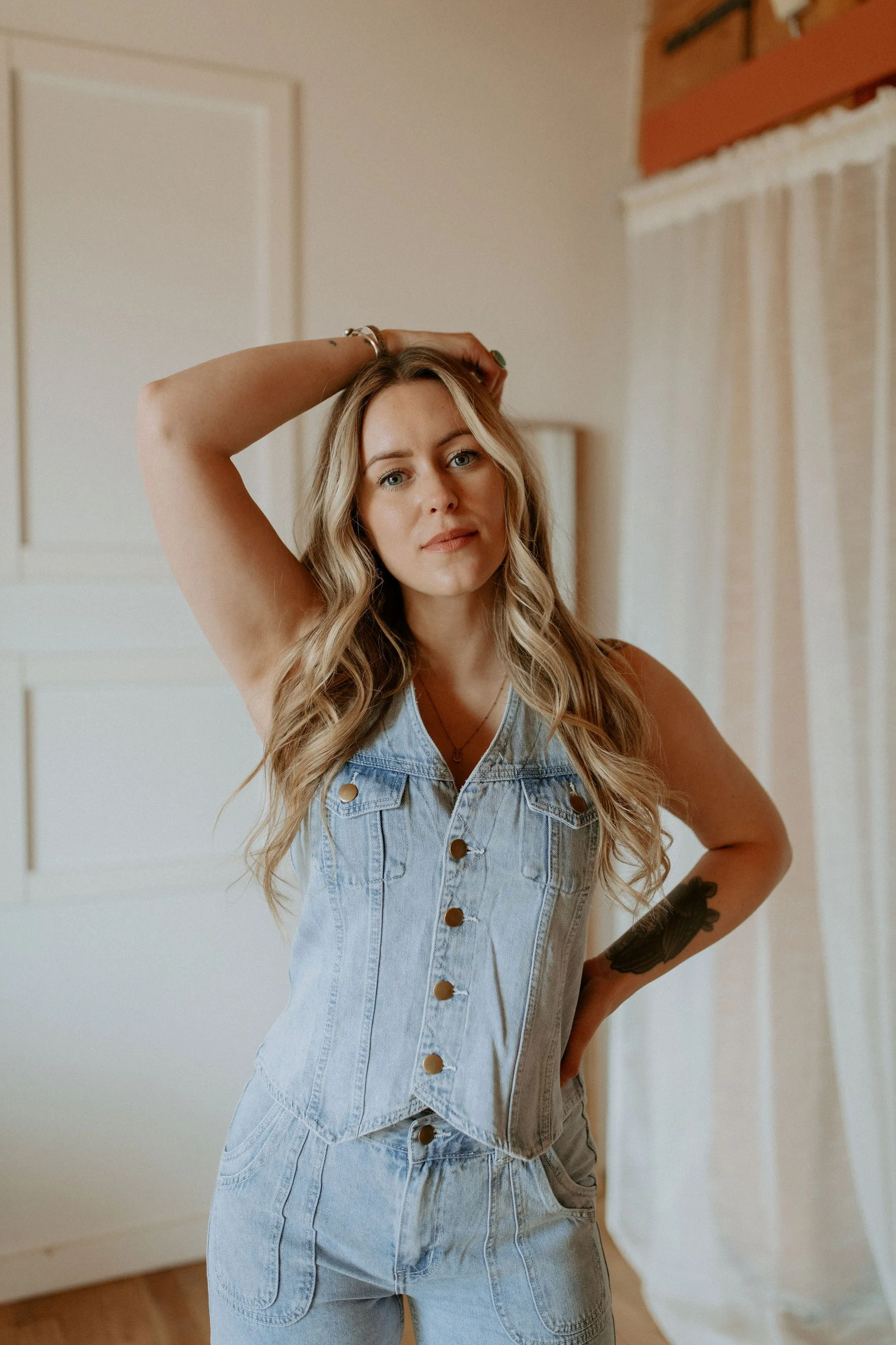 The Jones Wide Leg Denim Pants - Light Blue