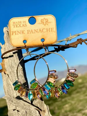 The Pink Panache Multi Crystal Gold Earring